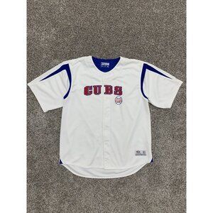 Vintage True Fan Chicago Cubs Button Down Jersey Mens Sz 2XL Script MLB Baseball